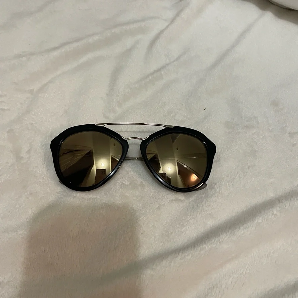 Beautiful Prada Black and Gold Sunglasses - Picture 13 of 14